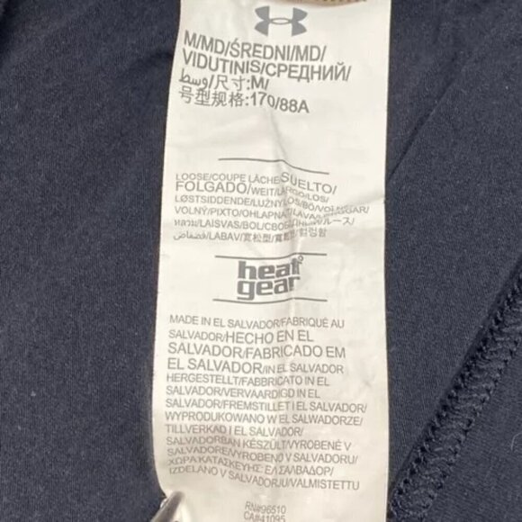 Under Armour Heat Gear Men's Medium Black Loose Fit Large Freedom Flag UA Logo - Picture 9 of 12